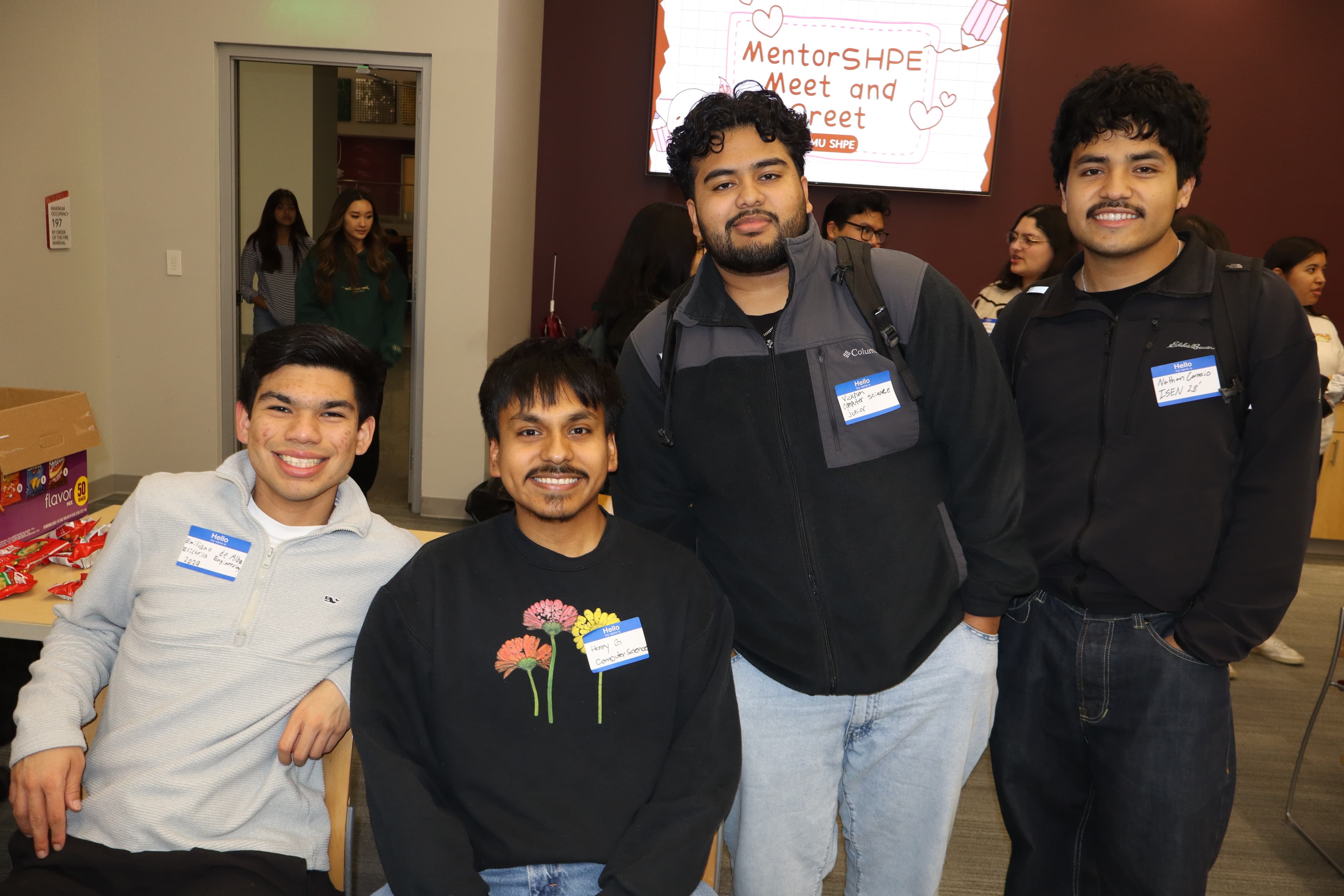 Texas A&M SHPE members at a mentor meeting
